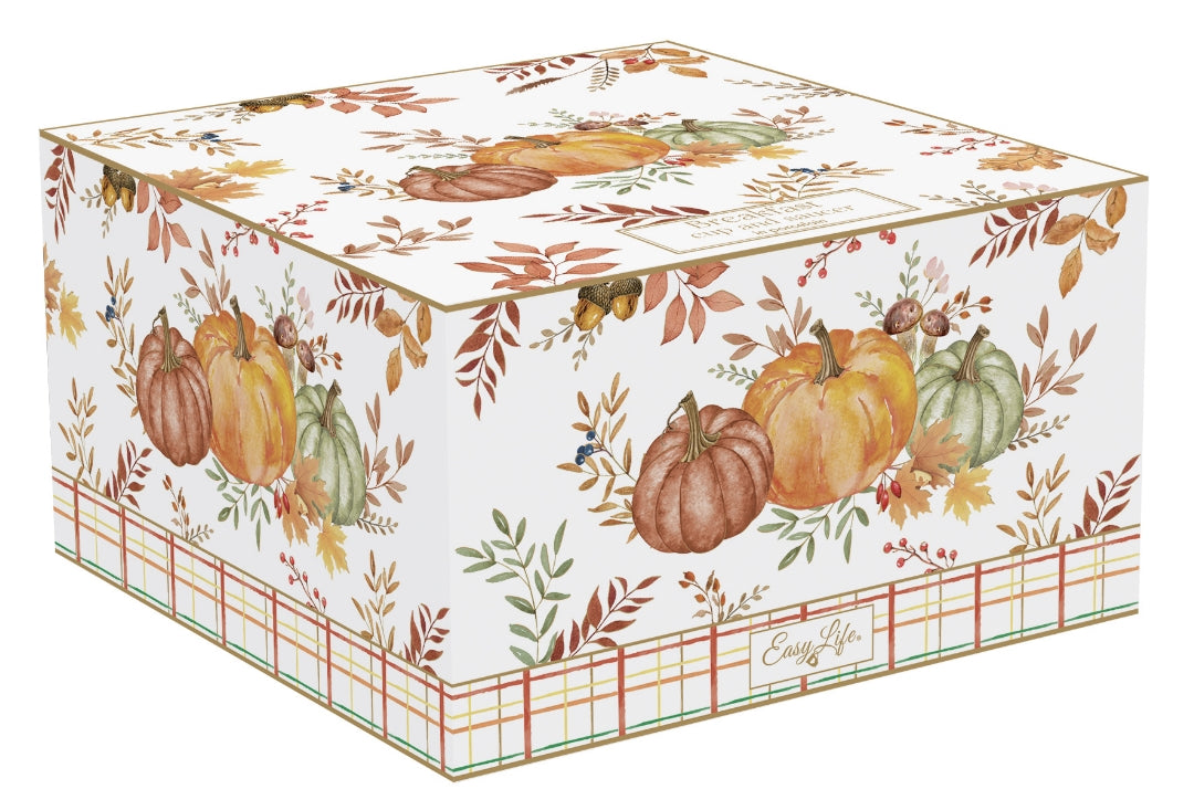 Box of 1 400 ml porcelain cup + saucer "Autumn Harvest"