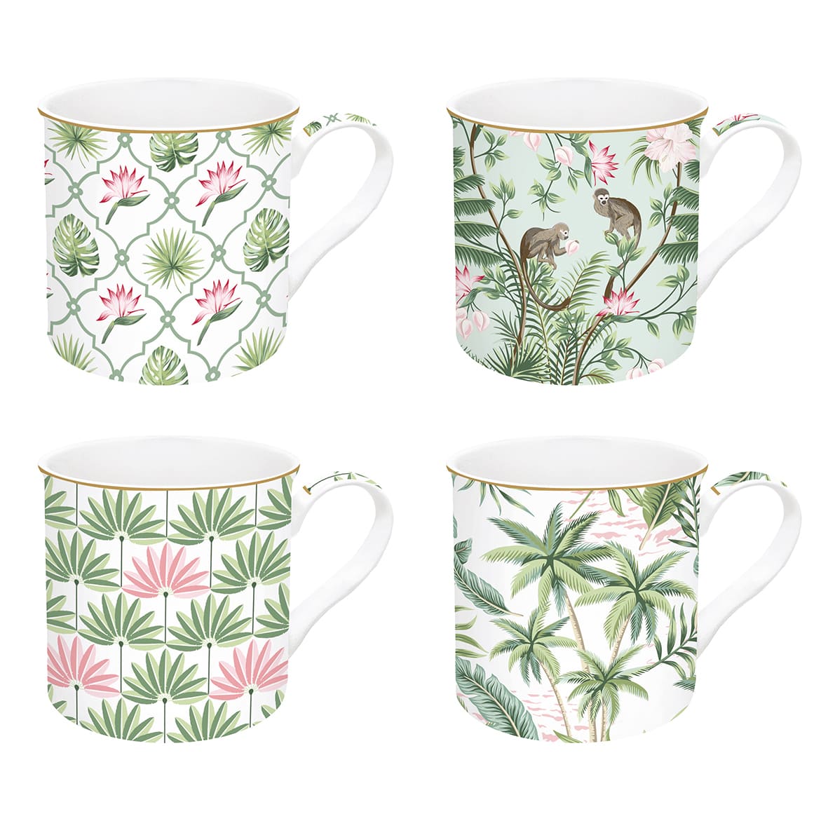 Coffret 4 mugs 300 ml "Tropical"