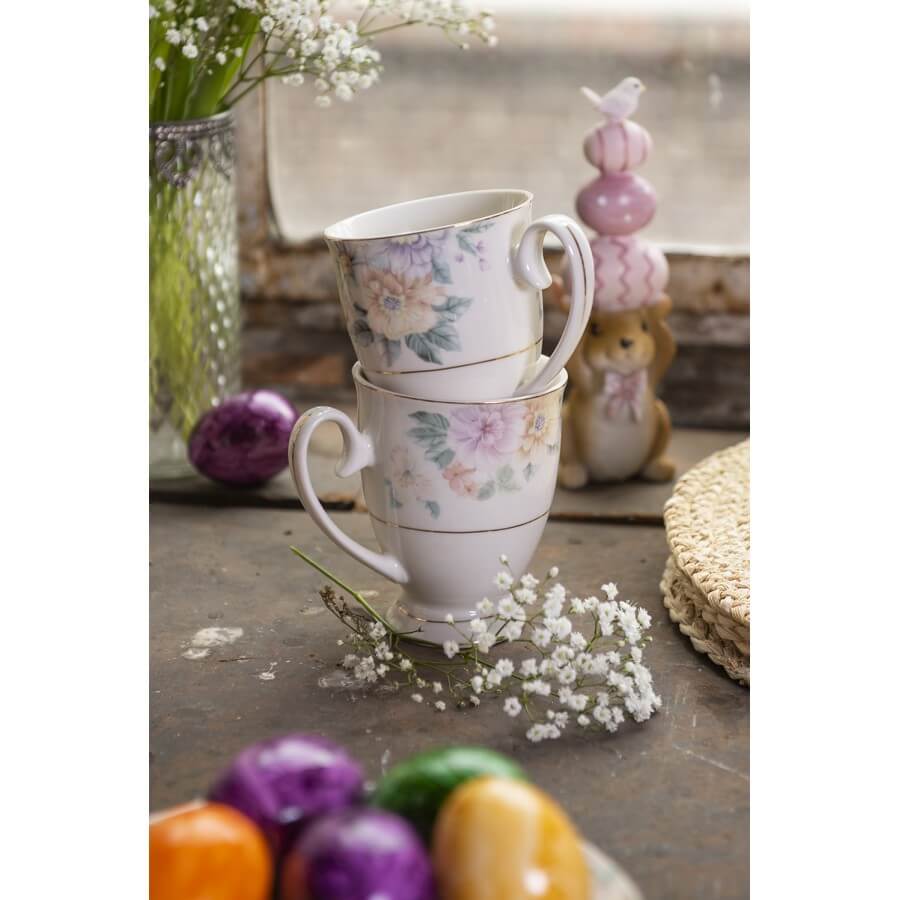 Mug en porcelaine 300 ml Fleurs d&