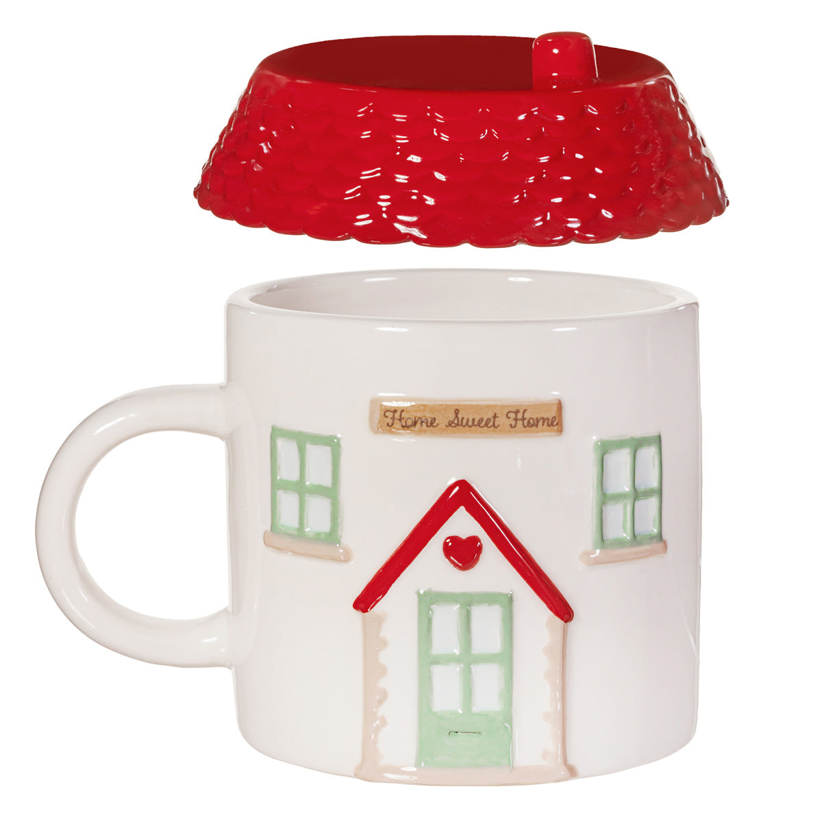 Mug 3D en dolomite "Cottage anglais" avec couvercle