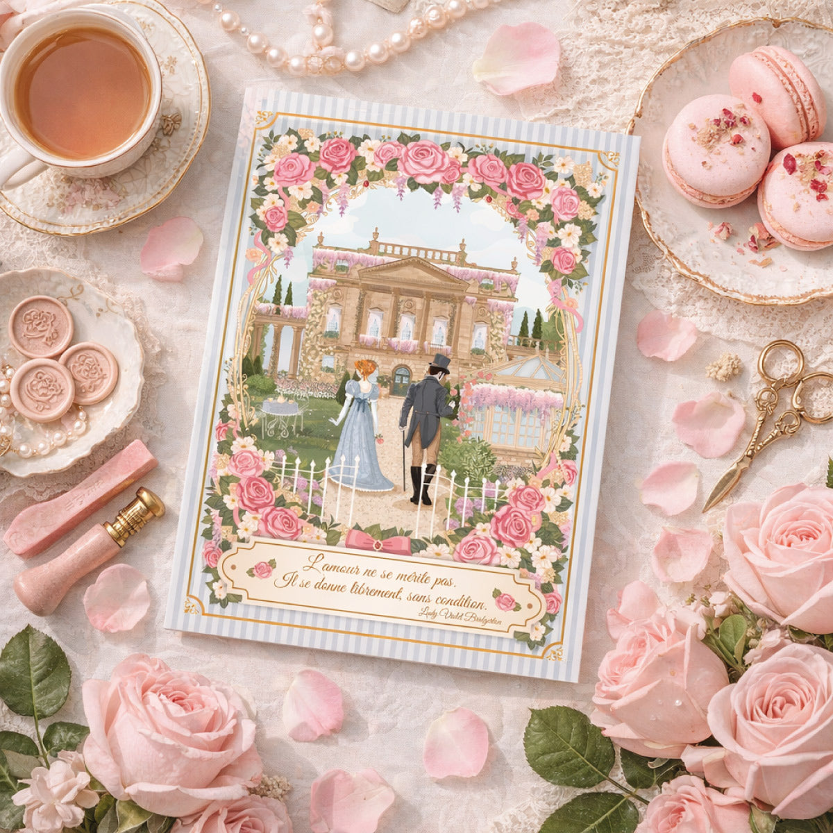 Mini Affiche A6 Rosa Garden + enveloppe - by Mademoiselle