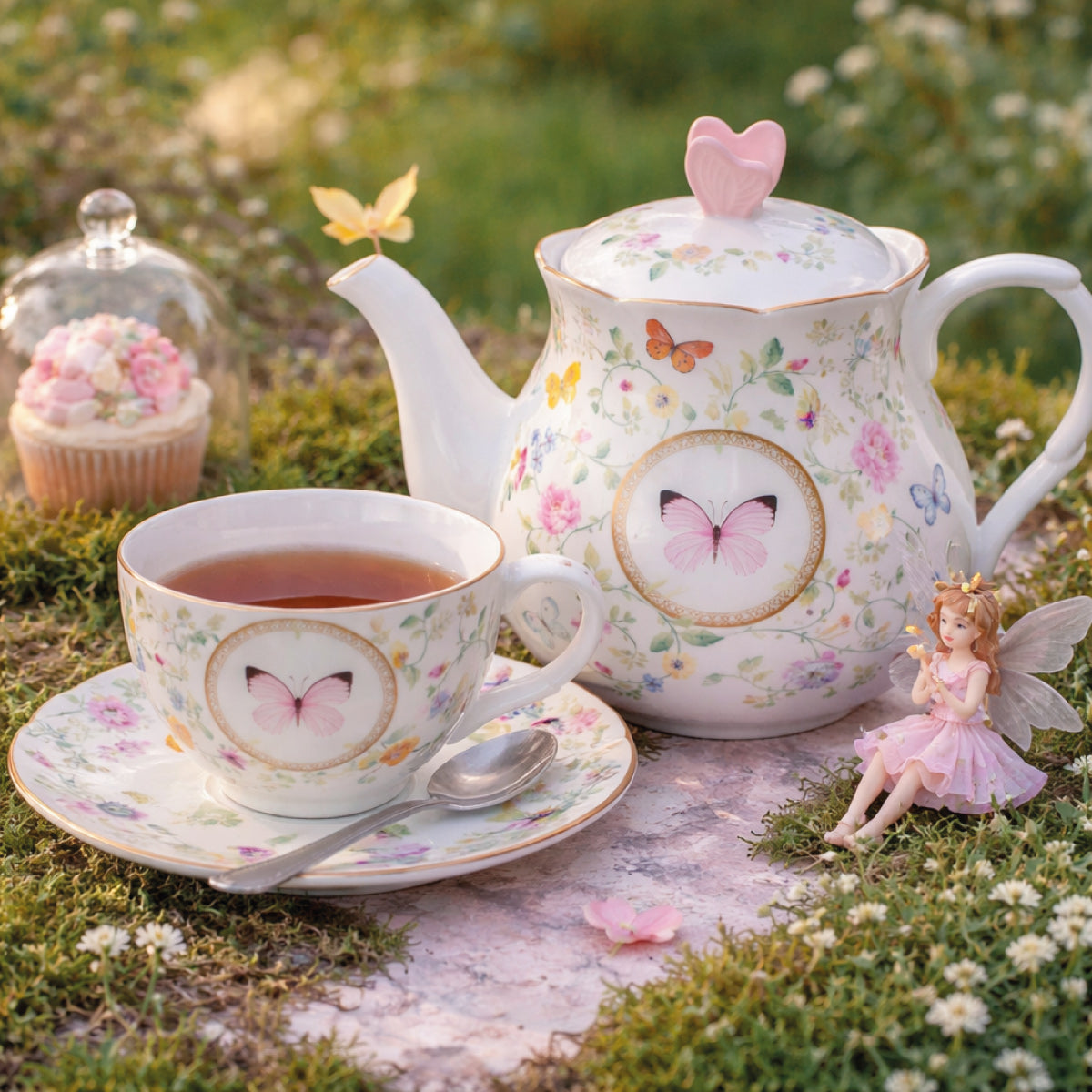 Théière en porcelaine "Danse des Papillons" (900 ml)