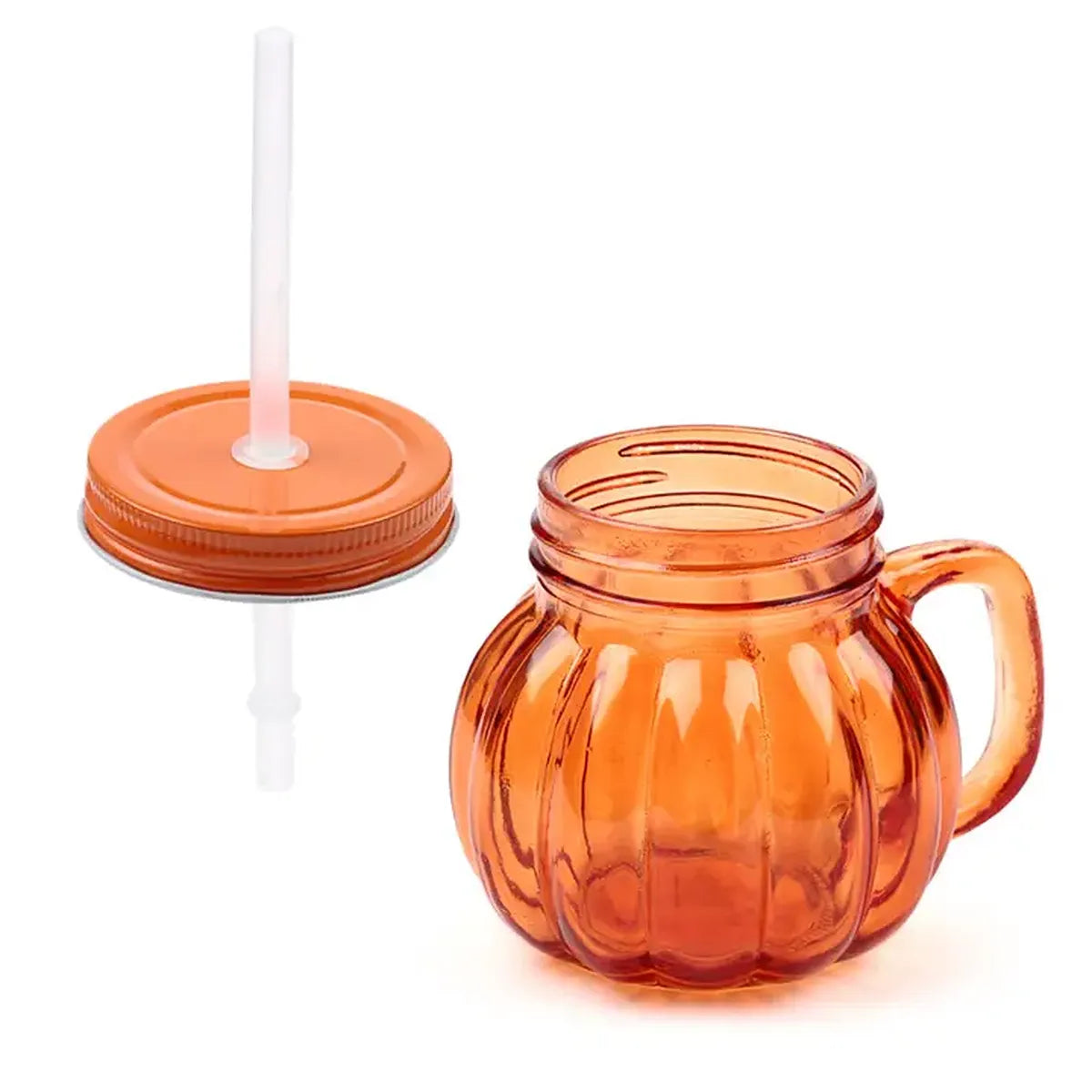 Jarre avec paille Citrouille enchantée (400 ml)