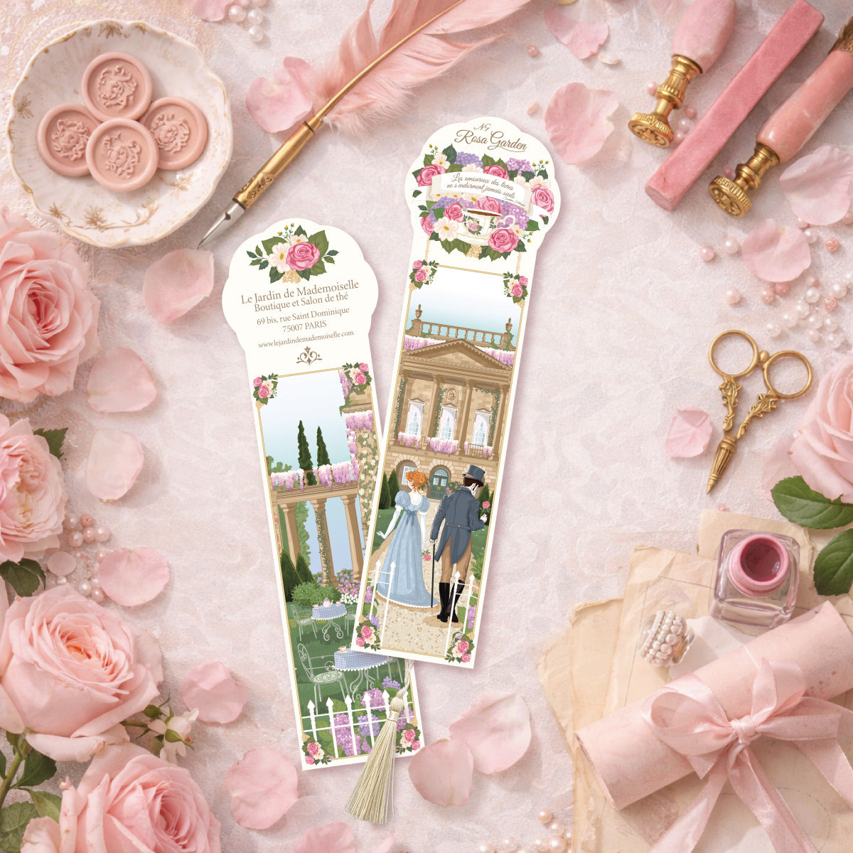 Marque page Rosa Garden - by Mademoiselle