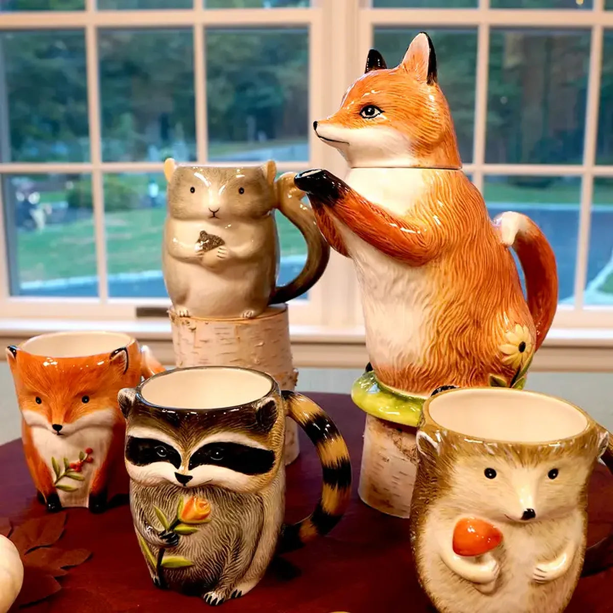 Mug 3D en faïence "Petits animaux des Bois" (470 ml)