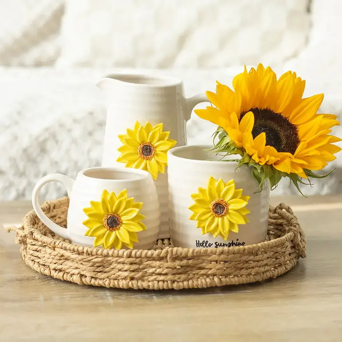 Mug arrondi "Hello Sunshine" (450 ml)