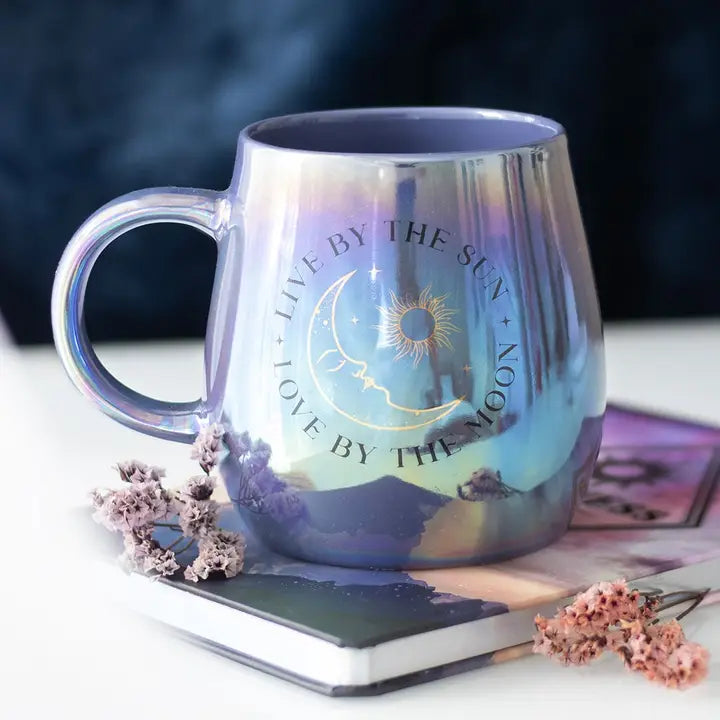 Mug irisé 500 ml "Vivre par le Soleil, aimer par la Lune"