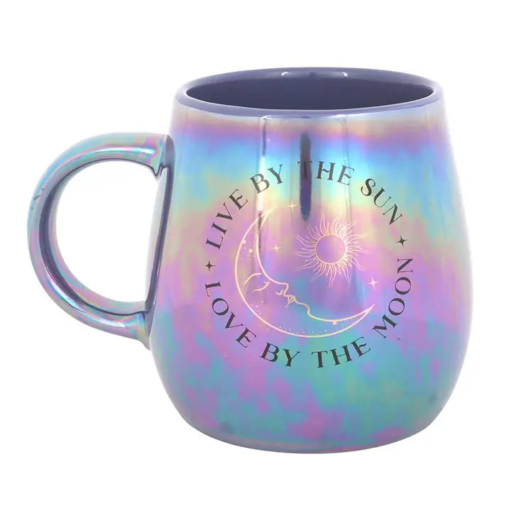 Mug irisé 500 ml "Vivre par le Soleil, aimer par la Lune"
