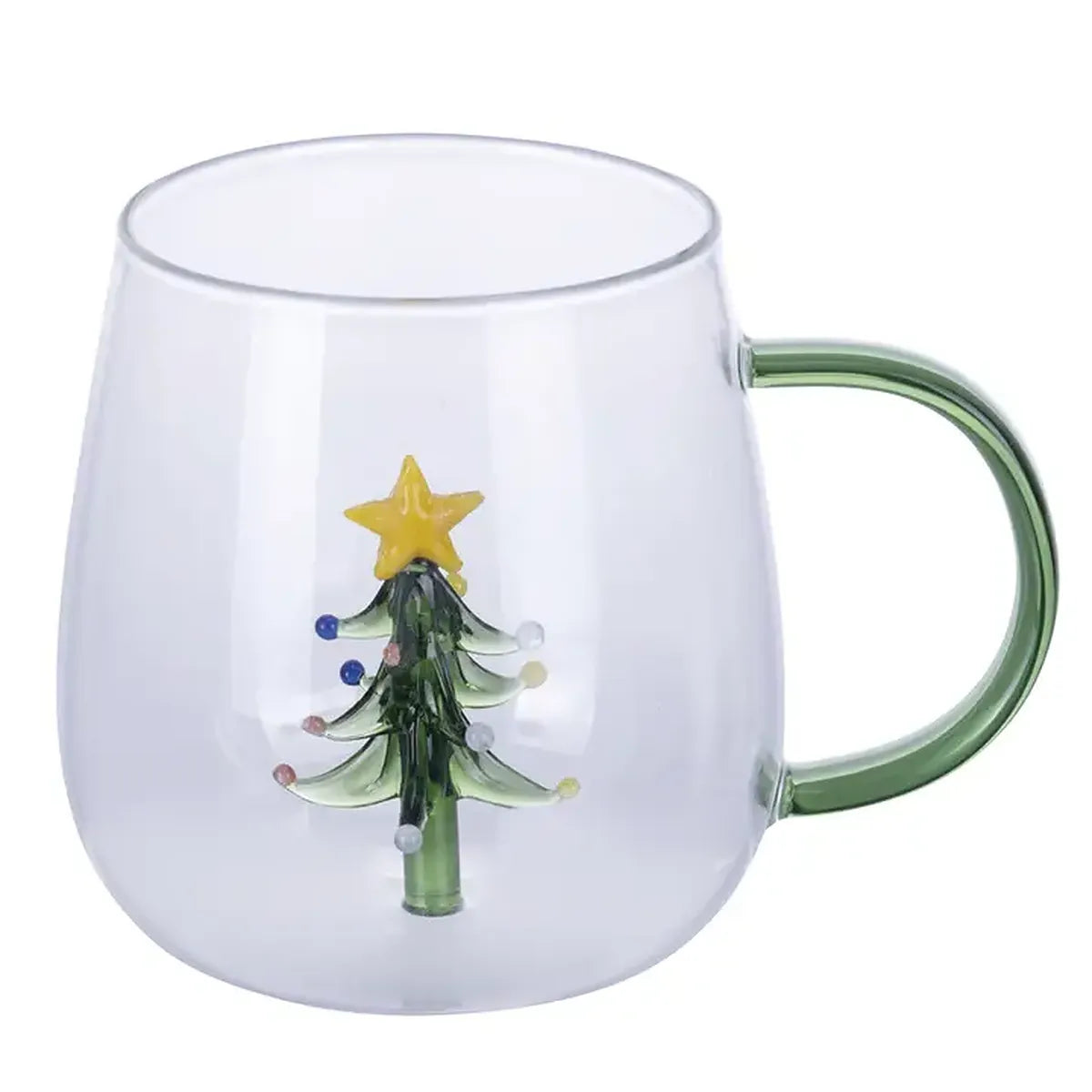 Mug de Noël 3D en verre Sapin en fête (450ml)