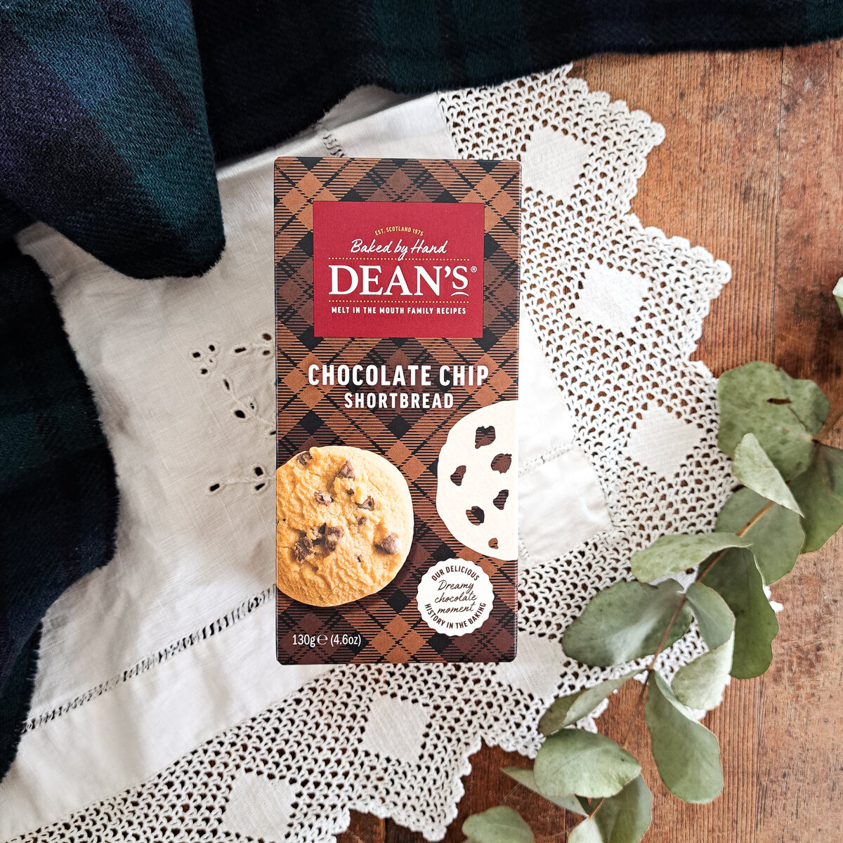 Shortbreads ronds aux pépites de chocolat fabriqués en Écosse (130g)