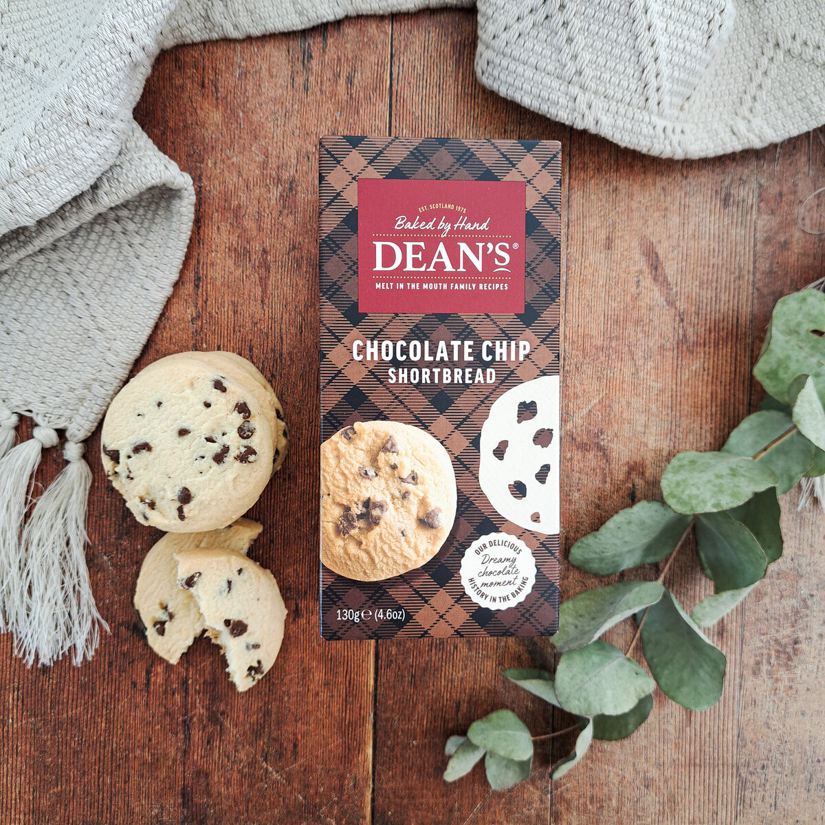 Shortbreads ronds aux pépites de chocolat fabriqués en Écosse (130g)
