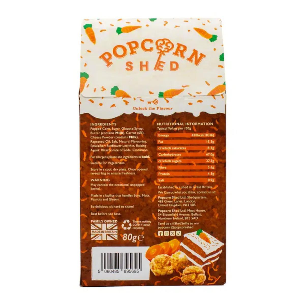 Popcorn Carrot cake (80g)