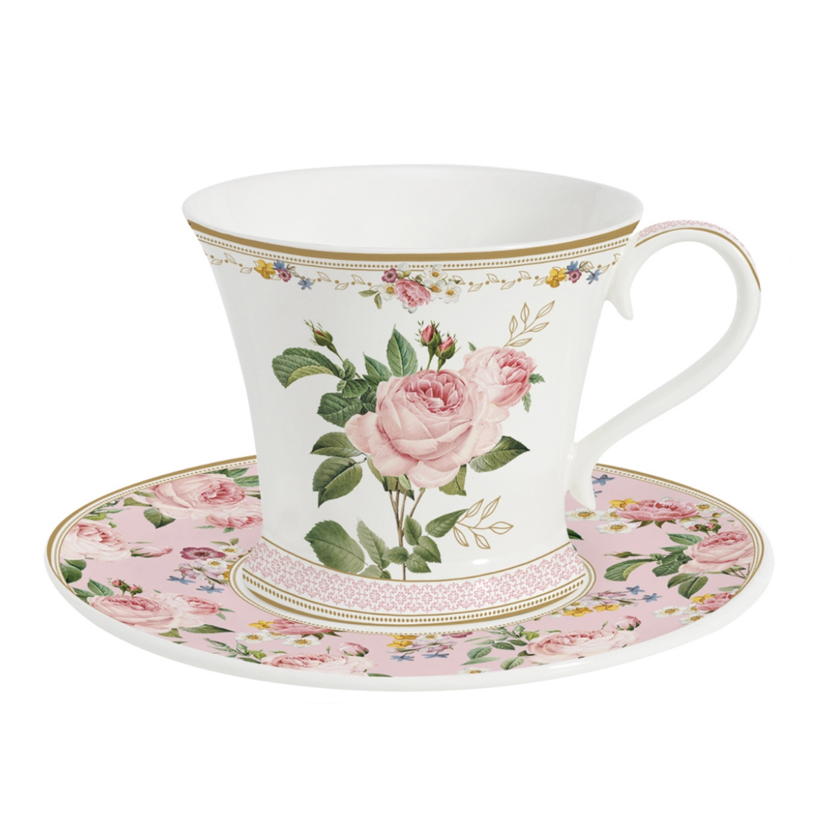 Tasse à thé et soucoupe "Chant des roses" (350 ml)