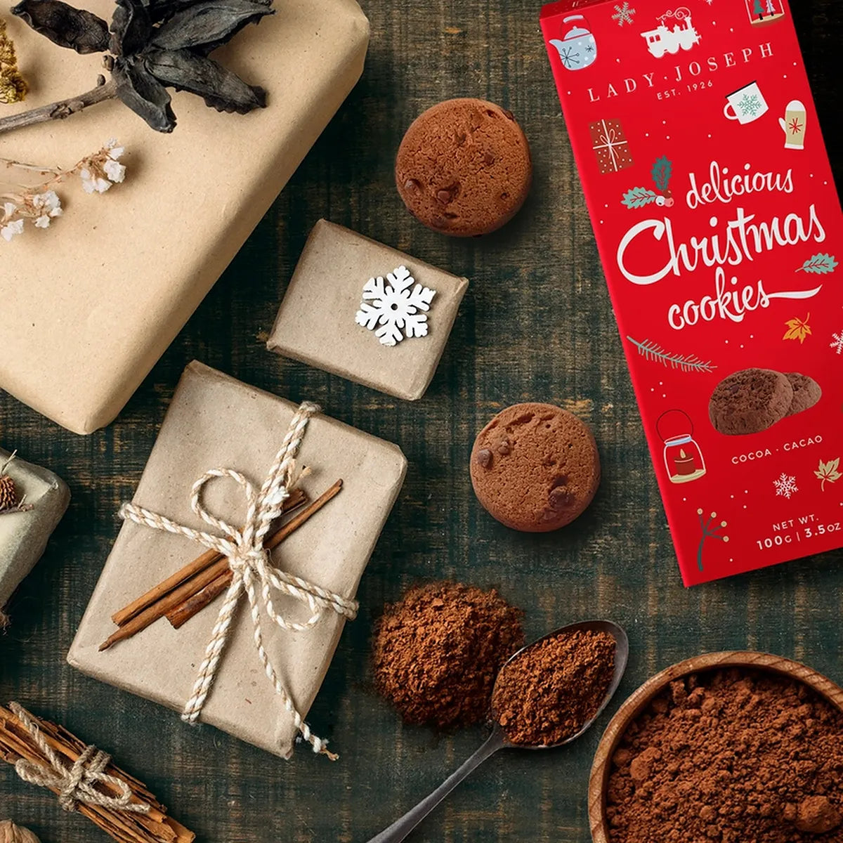 Cookies au chocolat édition de Noël (100 g)