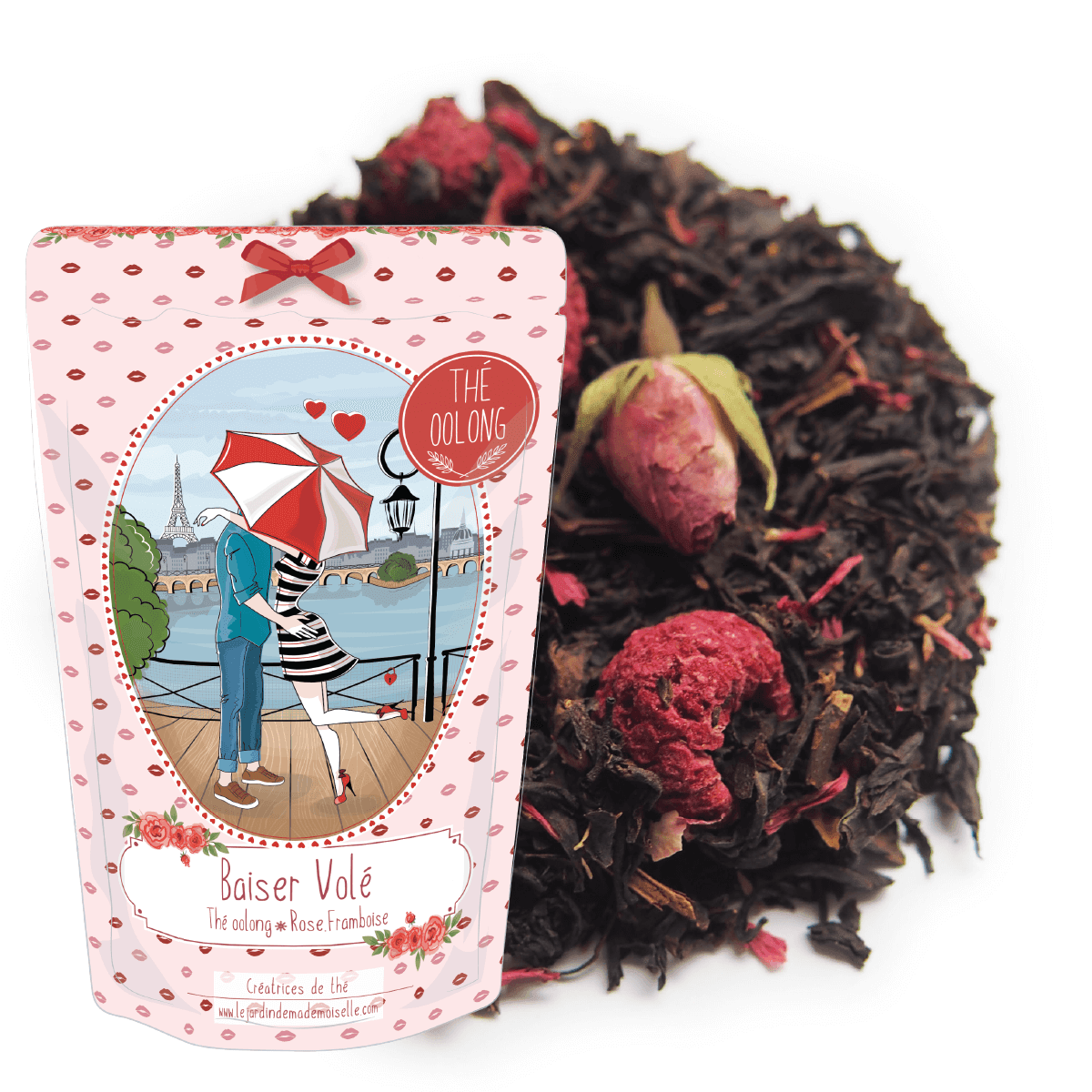 Baiser volé thé oolong bleu framboise rose
