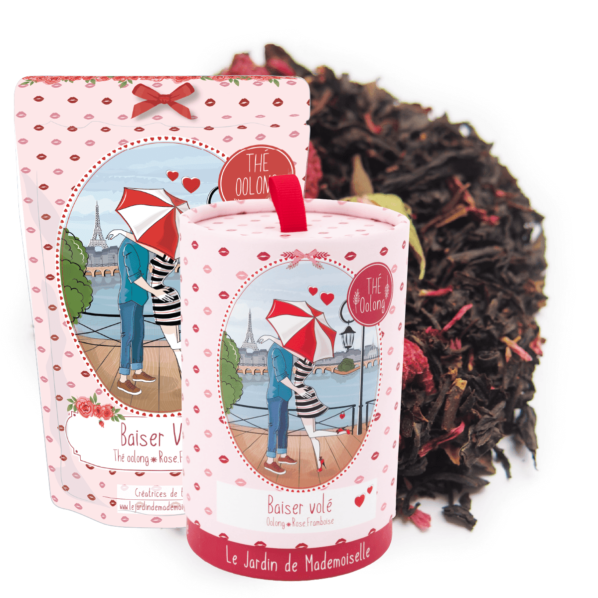 Baiser volé thé oolong bleu framboise rose