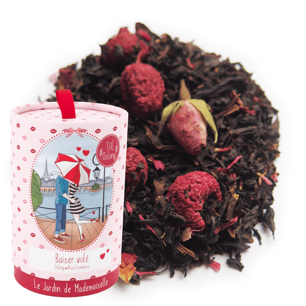 Baiser volé thé oolong bleu framboise rose