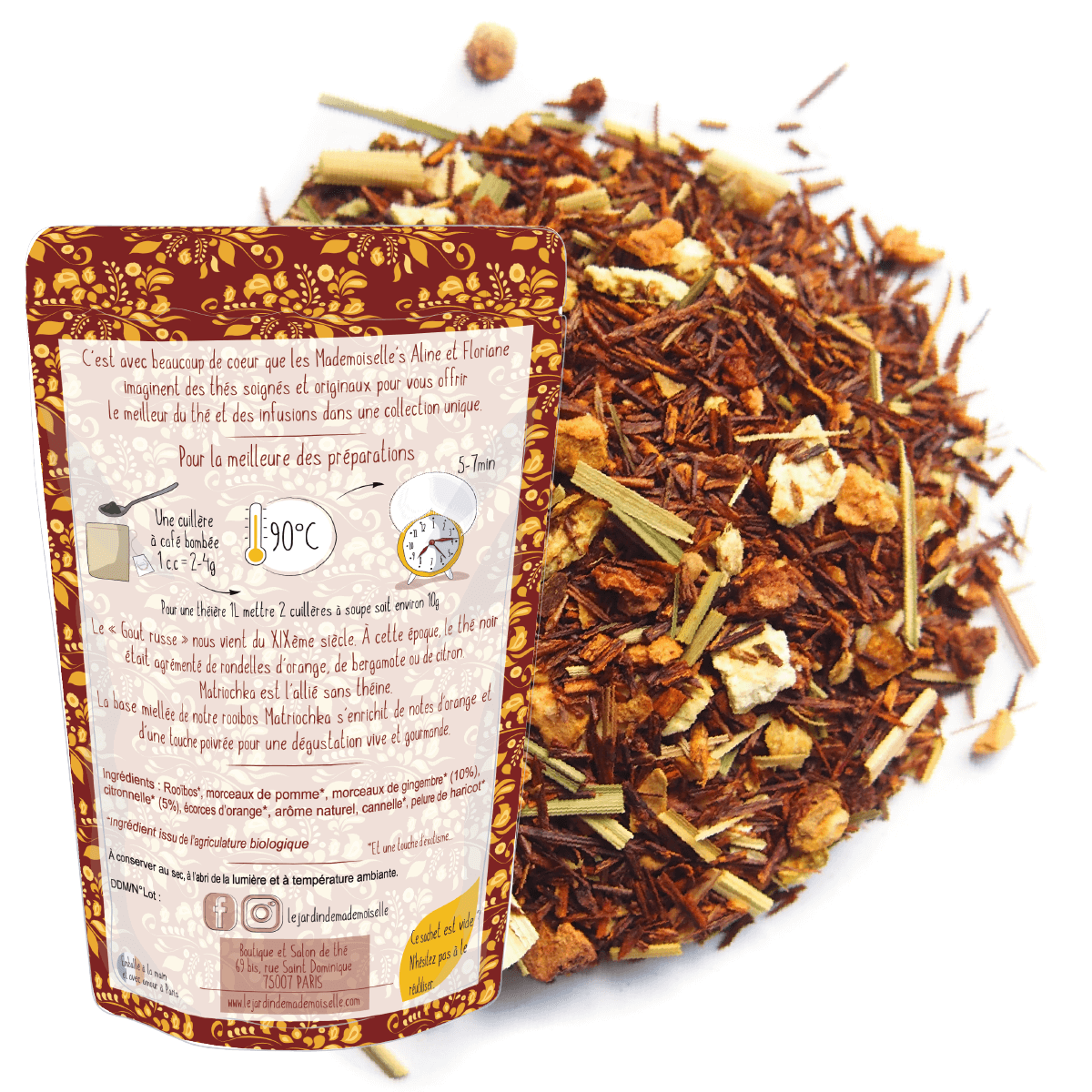 rooibos infusion thé matriochka citron gingembre gout russe