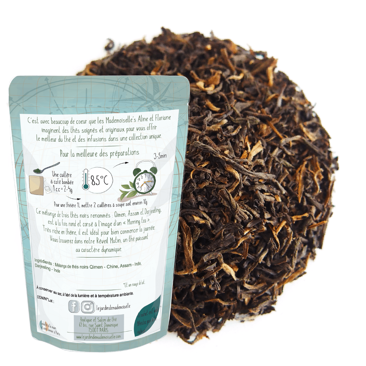reveil matin mélange de thé noirs pour le matin darjeeling assam qimen
