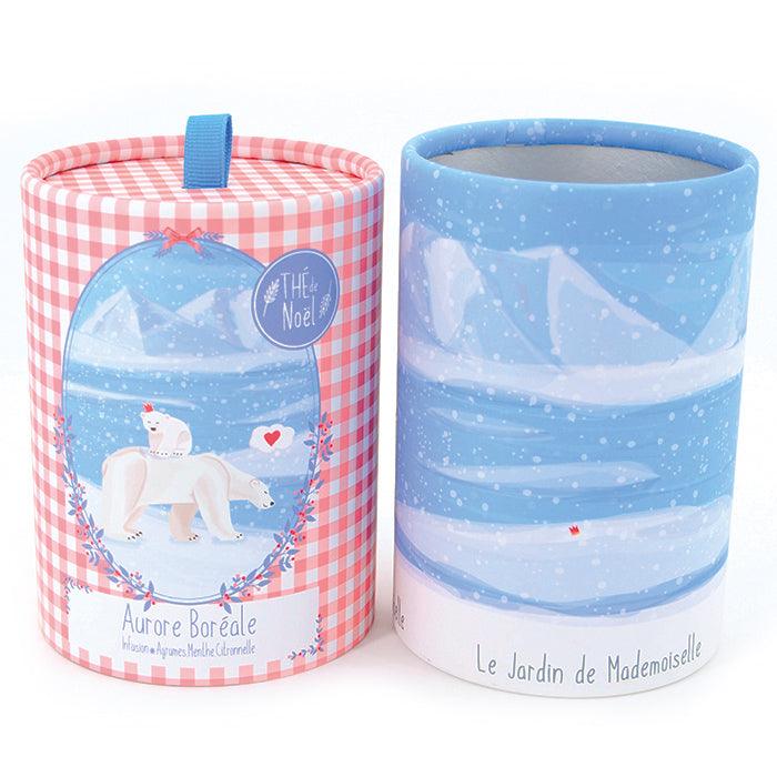 infusion aurore boréale menthe citronnelle coriandre orange thé de noel boite ecoresponsable