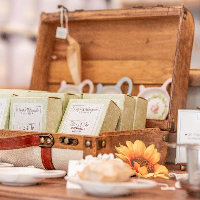 boite de filtres non blanchis au chlore refermable avec cordon 50 unités