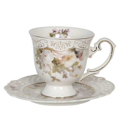 Porcelain cup and saucer (200 ml) - Sweet Camellia
