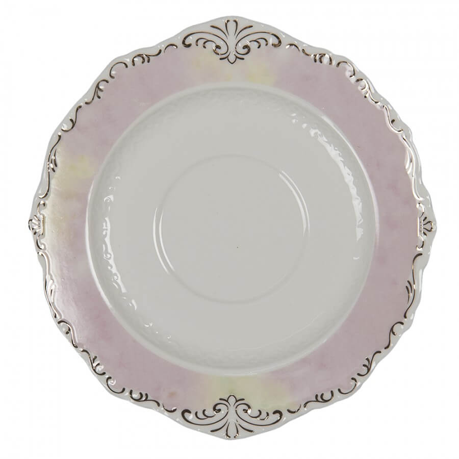 Porcelain cup and saucer (200 ml) - White flowers