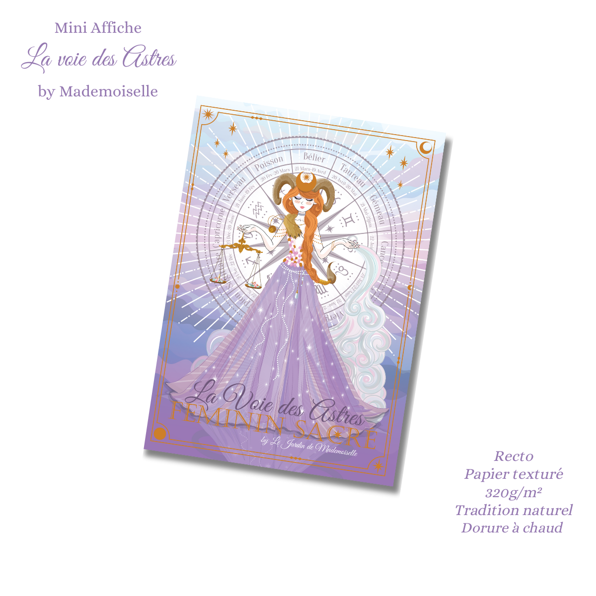 Mini Affiche A6 Féminité sacrée + enveloppe - by Mademoiselle