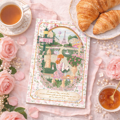 Mini Affiche A6 Mademoiselle In Paris + enveloppe - by Mademoiselle