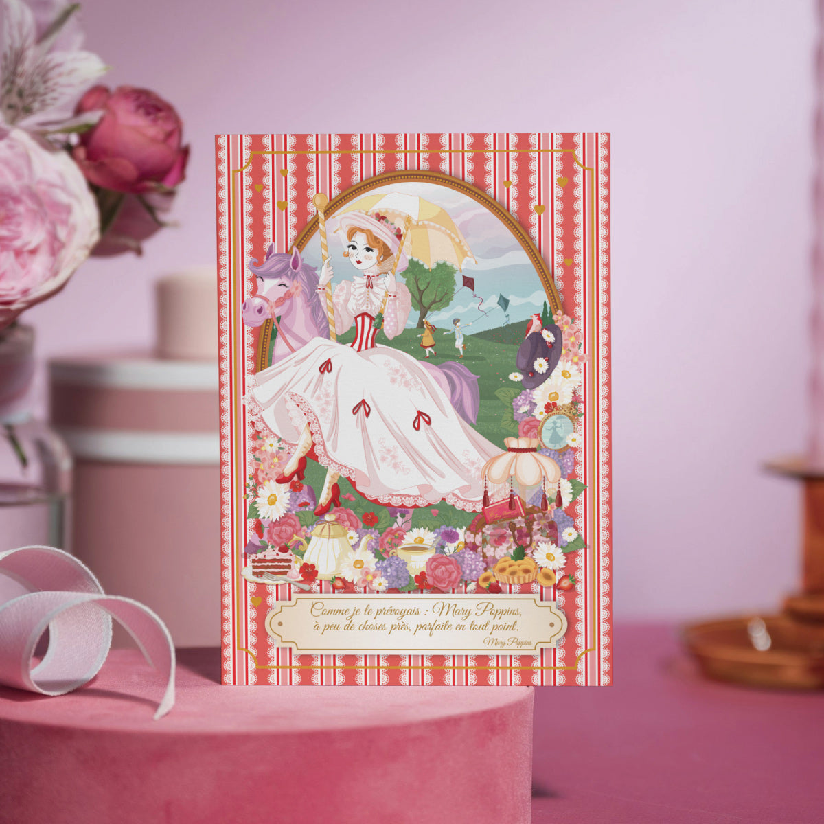 Mini Affiche A6 Merveilleuse Mary Poppins + enveloppe - by Mademoiselle