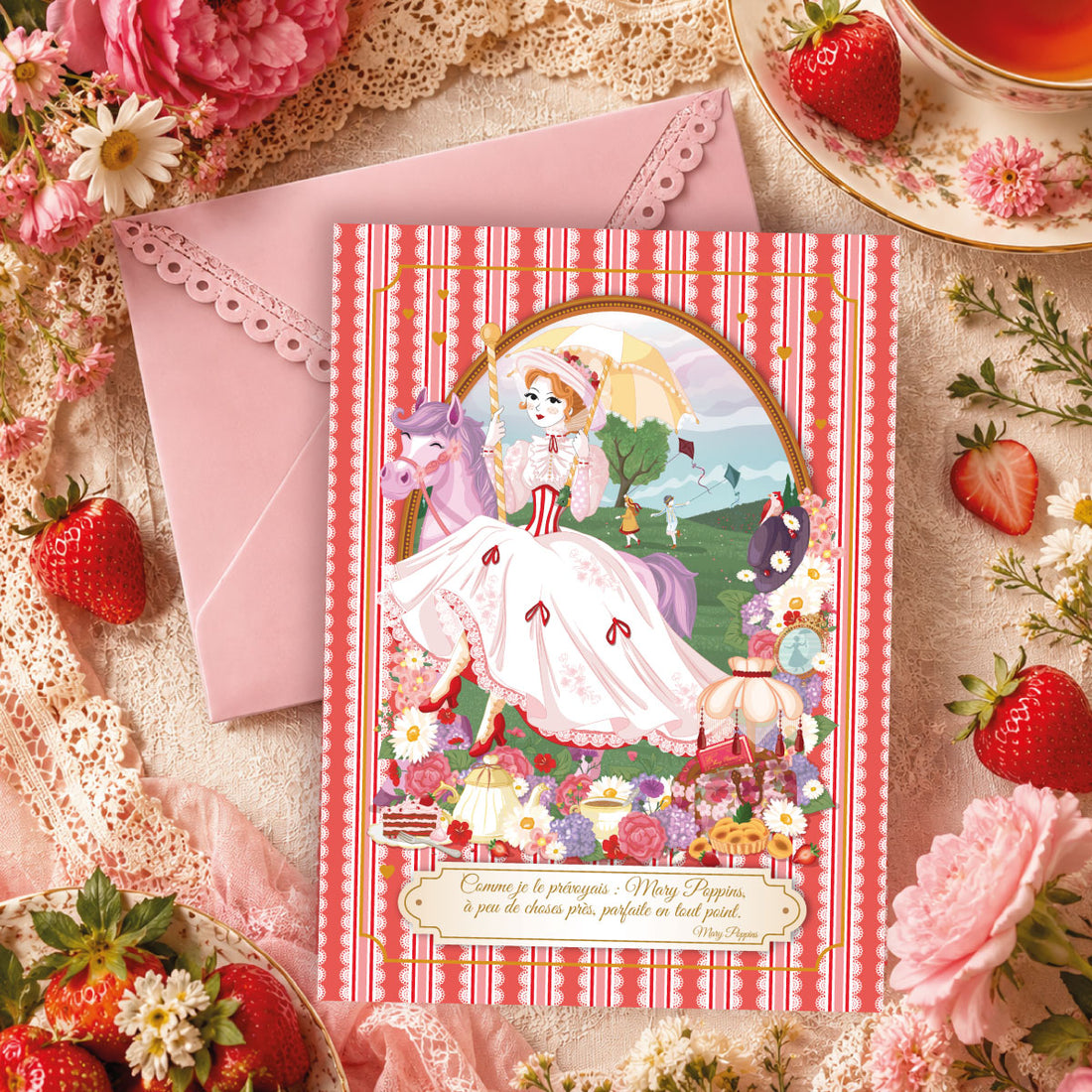 Mini Affiche A6 Merveilleuse Mary Poppins + enveloppe - by Mademoiselle