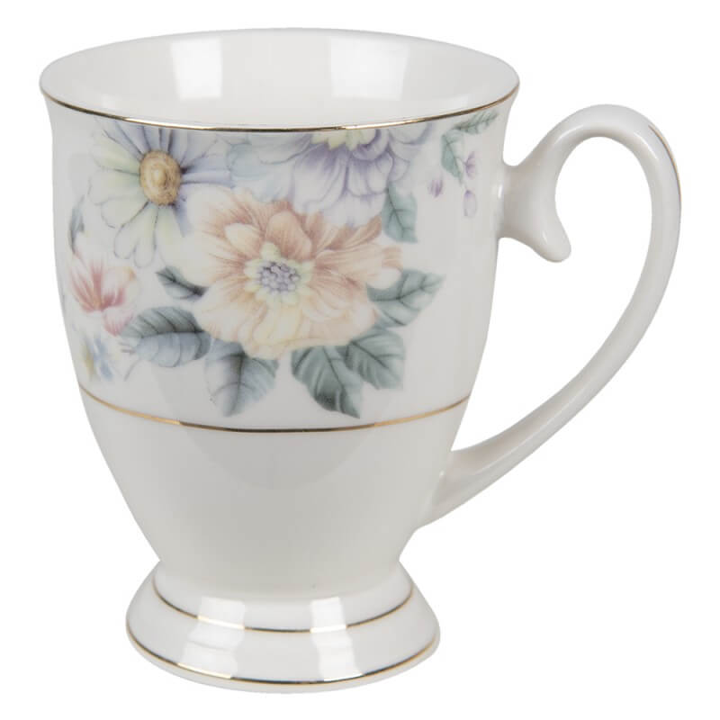 Mug en porcelaine 300 ml Fleurs d&