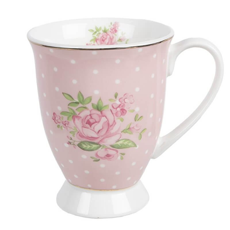 Mug en porcelaine 300 ml &quot;Pois rose&quot;