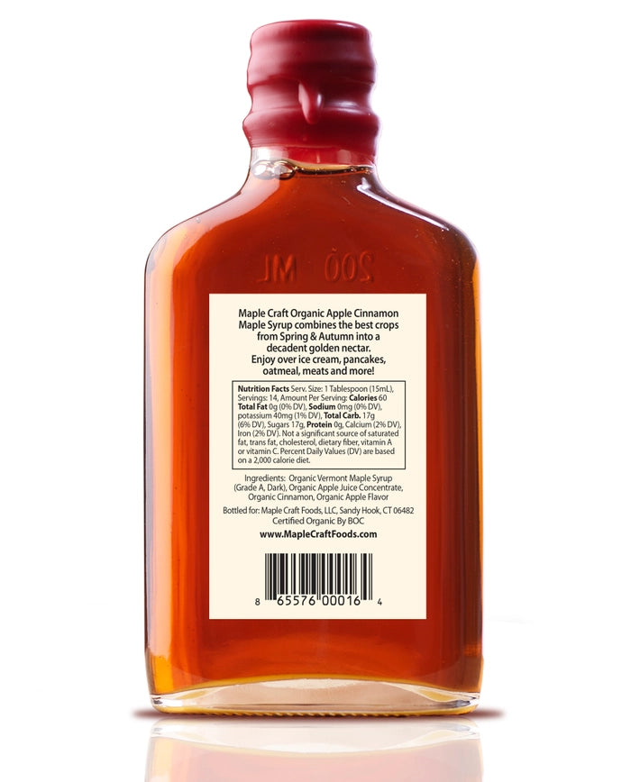 Organic Maple Syrup with Apples and Cinnamon - 200 ml