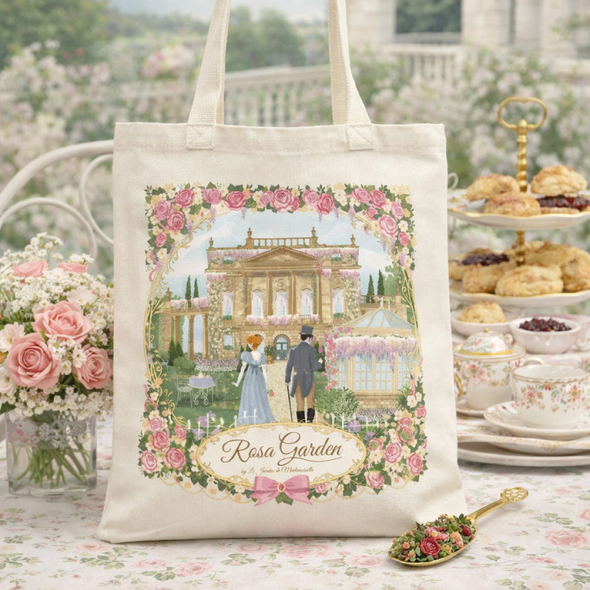 Tote bag "Rosa Garden" - by Mademoiselle