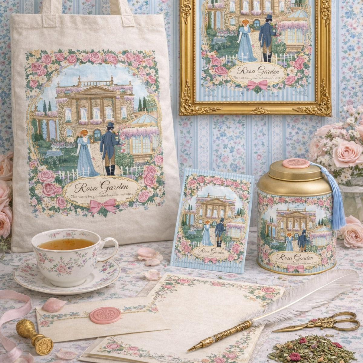 Tote bag "Rosa Garden" - by Mademoiselle