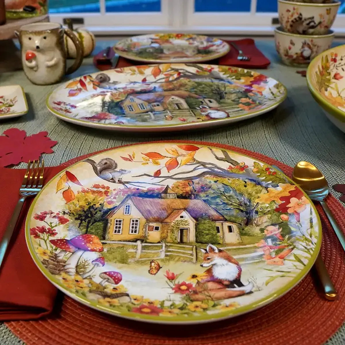 Assiettes de table &quot;Forêt enchantée&quot; (28 cm)