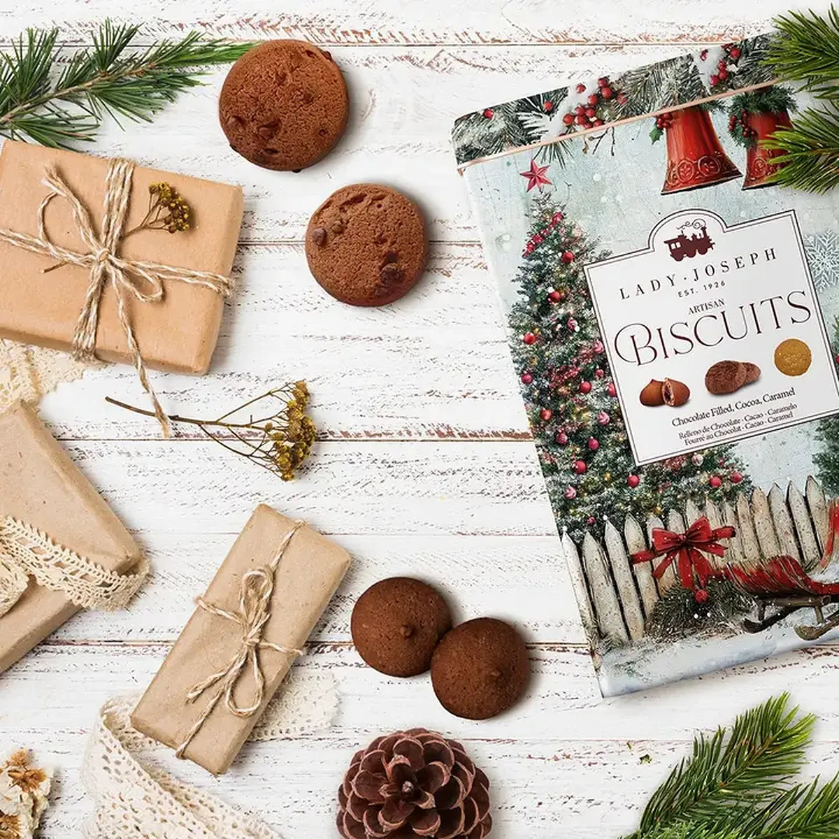 Assortiment de biscuits de Noël dans une boîte en métal (300 g)