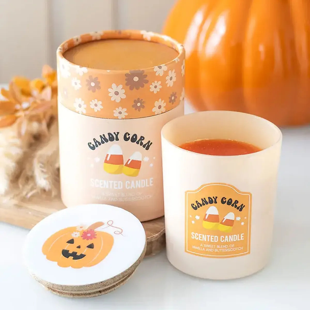 Bougie Candy Corn (vanille et au caramel écossais)