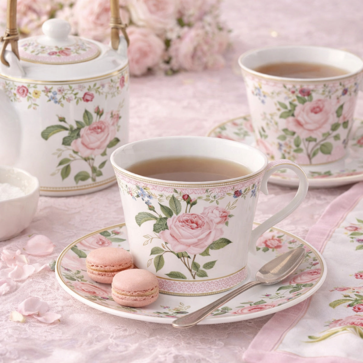 Tasse à thé et soucoupe "Chant des roses" (200 ml)