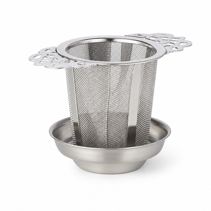 Filtro de té de acero inoxidable plateado (talla M)