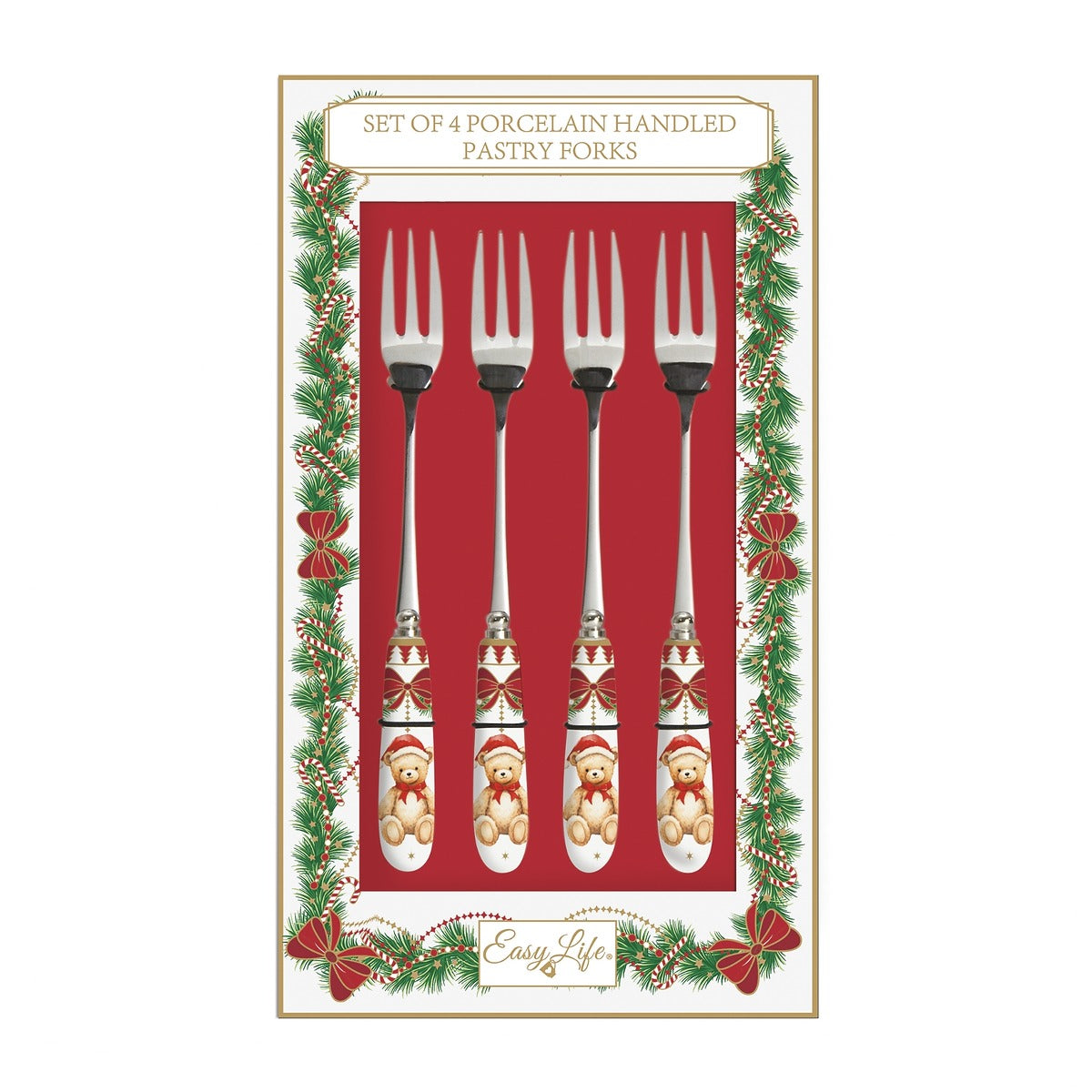 Lot de 4 fourchettes à gâteau &quot;Magie de Noël&quot;