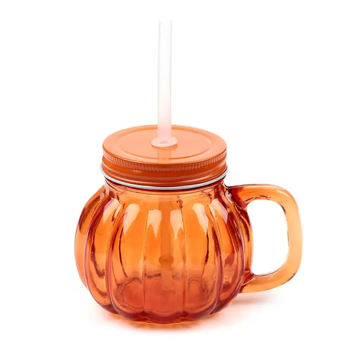 Jar avec paille Citrouille enchantée (400 ml)