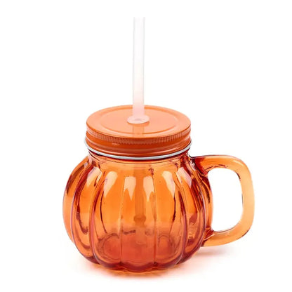 Jar avec paille Citrouille enchantée (400 ml)