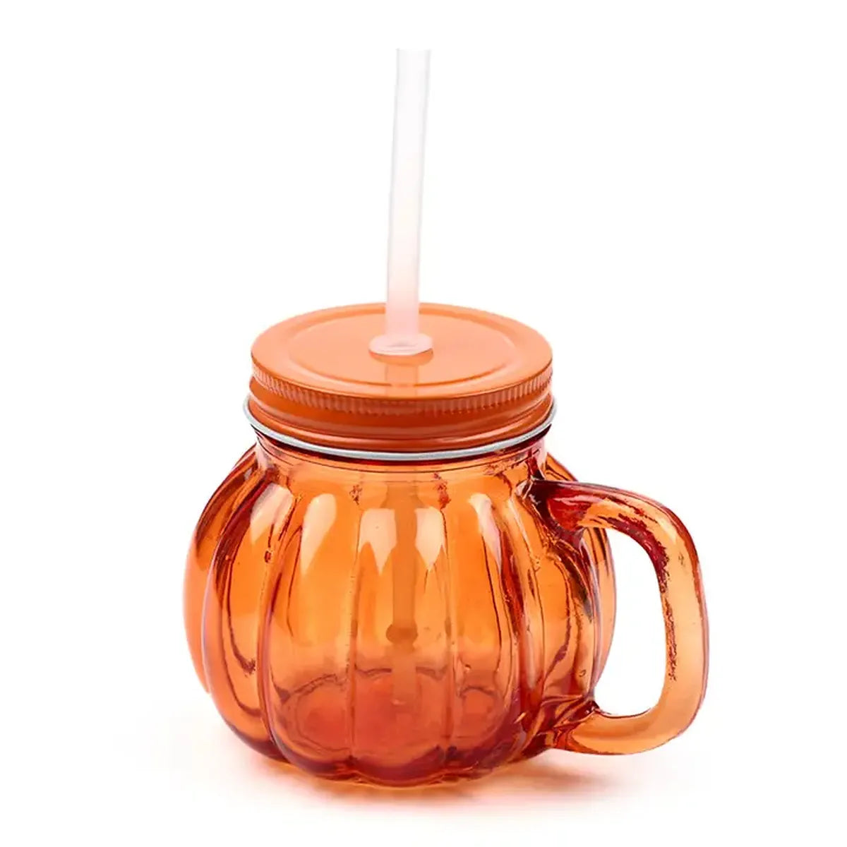 Jar avec paille Citrouille enchantée (400 ml)