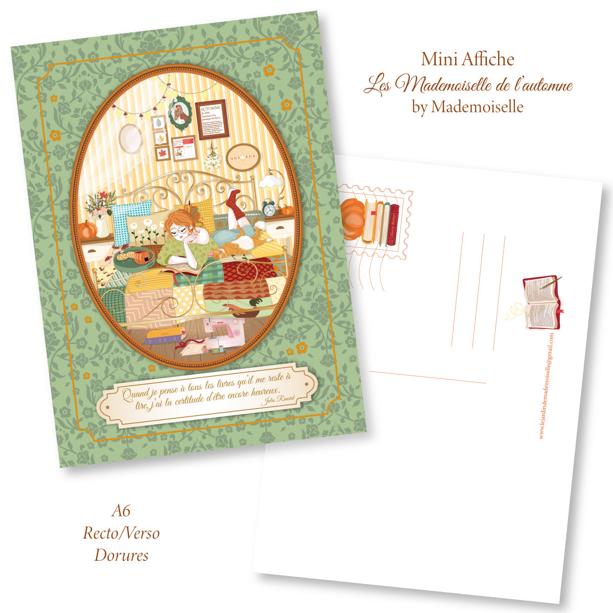 Mini Affiche A6 Caradouce + enveloppe - by Mademoiselle