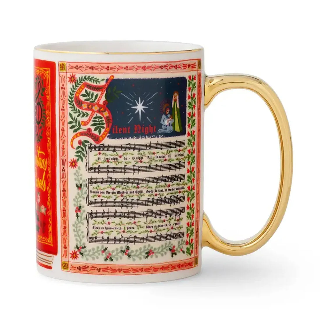 Mug en porcelaine de chants de Noël (470 ml)