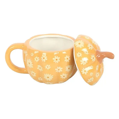 Mug citrouille groovy avec couvercle (500 ml)