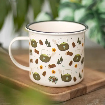 Mug en émail Week-end sous la tente (550 ml)