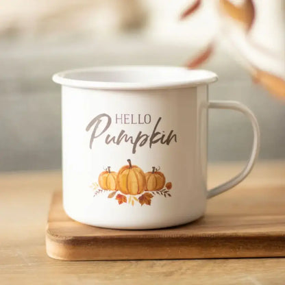Mug en émail &quot;Hello Pumpkin&quot; (550 ml)